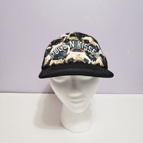 Pugs & Kisses Black Adjustable Baseball Style Cap Unisex - Picture 2 of 7